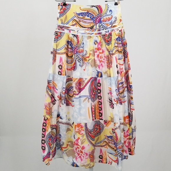 Mexx Multi Color Paisley Print Prairie Skirt - Picture 2 of 7